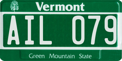 VT license plate AIL079