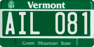 VT license plate AIL081