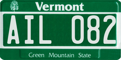 VT license plate AIL082
