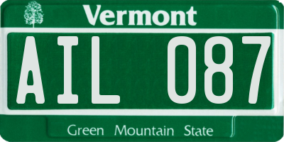 VT license plate AIL087