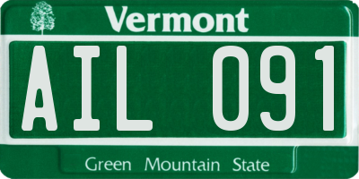 VT license plate AIL091