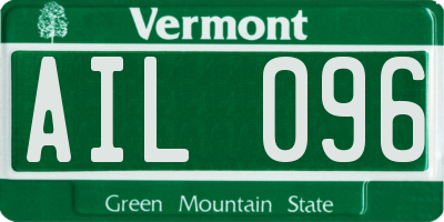 VT license plate AIL096