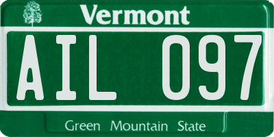 VT license plate AIL097
