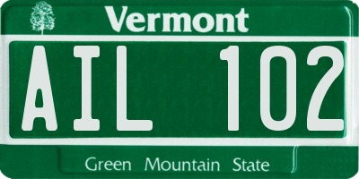 VT license plate AIL102