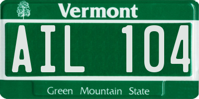 VT license plate AIL104