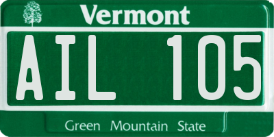 VT license plate AIL105