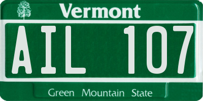 VT license plate AIL107