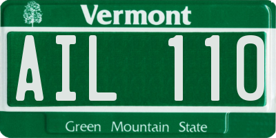 VT license plate AIL110