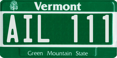 VT license plate AIL111