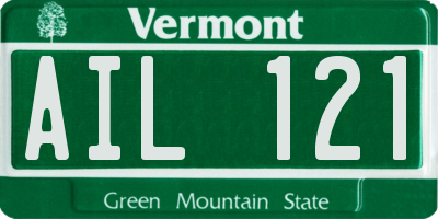 VT license plate AIL121