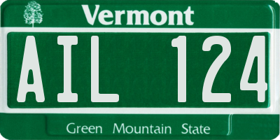 VT license plate AIL124