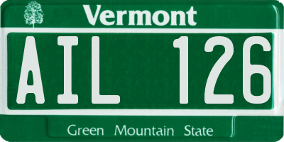 VT license plate AIL126