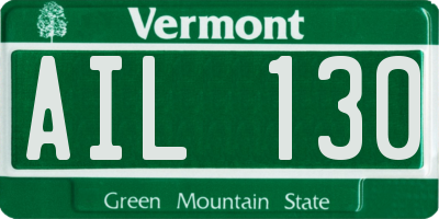 VT license plate AIL130