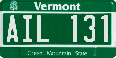 VT license plate AIL131