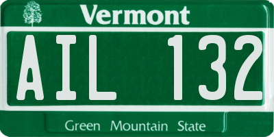 VT license plate AIL132