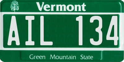 VT license plate AIL134