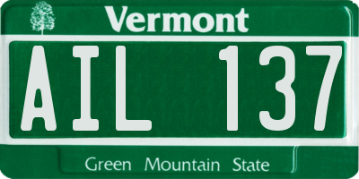 VT license plate AIL137