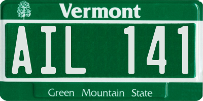 VT license plate AIL141