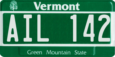 VT license plate AIL142