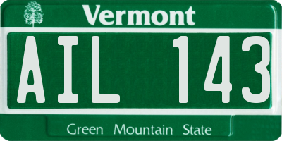 VT license plate AIL143