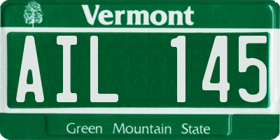 VT license plate AIL145