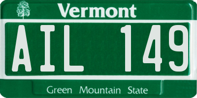 VT license plate AIL149
