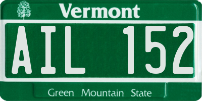 VT license plate AIL152