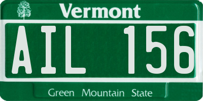 VT license plate AIL156
