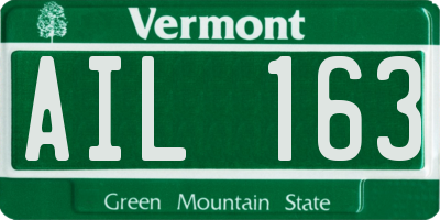 VT license plate AIL163