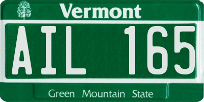 VT license plate AIL165