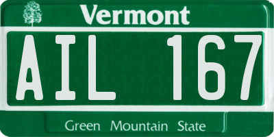 VT license plate AIL167
