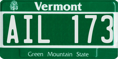 VT license plate AIL173