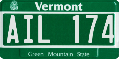 VT license plate AIL174