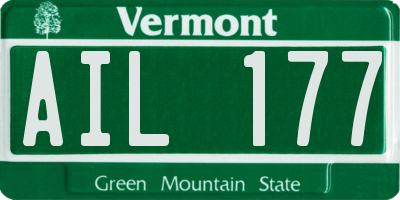 VT license plate AIL177