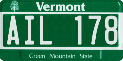 VT license plate AIL178