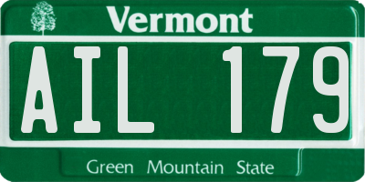 VT license plate AIL179