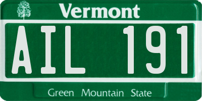 VT license plate AIL191