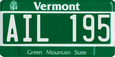 VT license plate AIL195