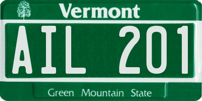 VT license plate AIL201