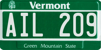 VT license plate AIL209