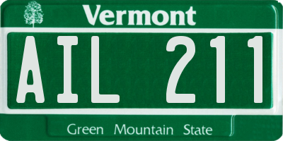 VT license plate AIL211