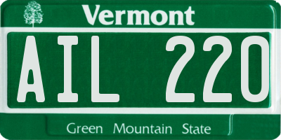 VT license plate AIL220
