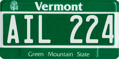 VT license plate AIL224