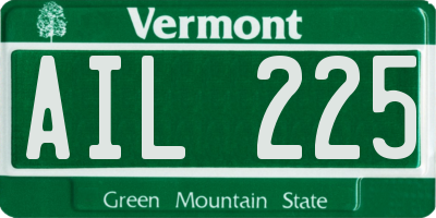 VT license plate AIL225