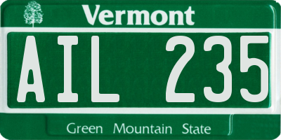 VT license plate AIL235