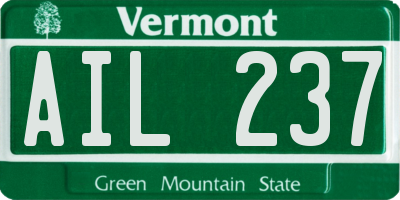 VT license plate AIL237