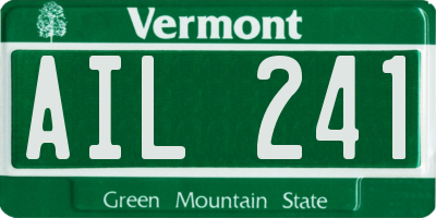 VT license plate AIL241