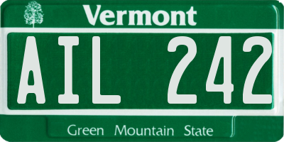 VT license plate AIL242