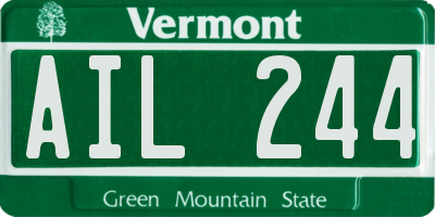 VT license plate AIL244