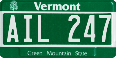 VT license plate AIL247